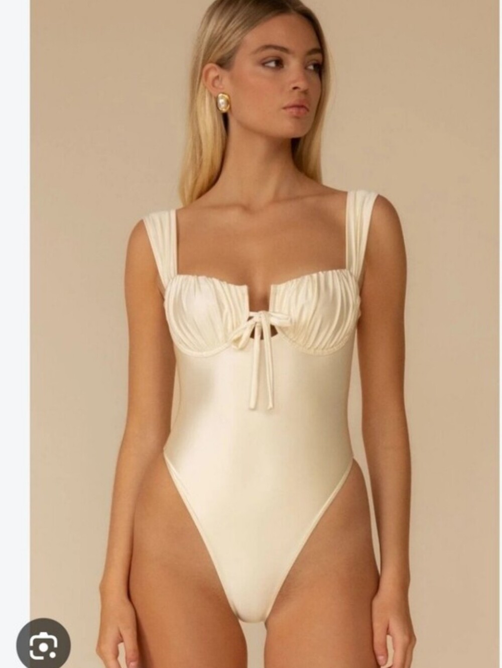 Montce Cream Silkie Petal Variation One Piece